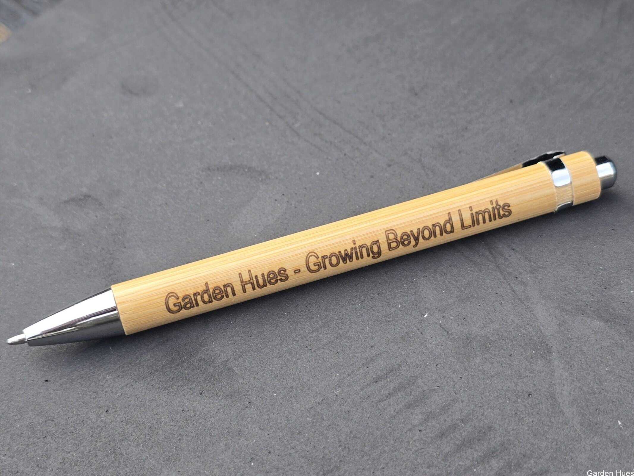 Garden Hues Personalised Bamboo Pen – Natural, Practical, Beautiful