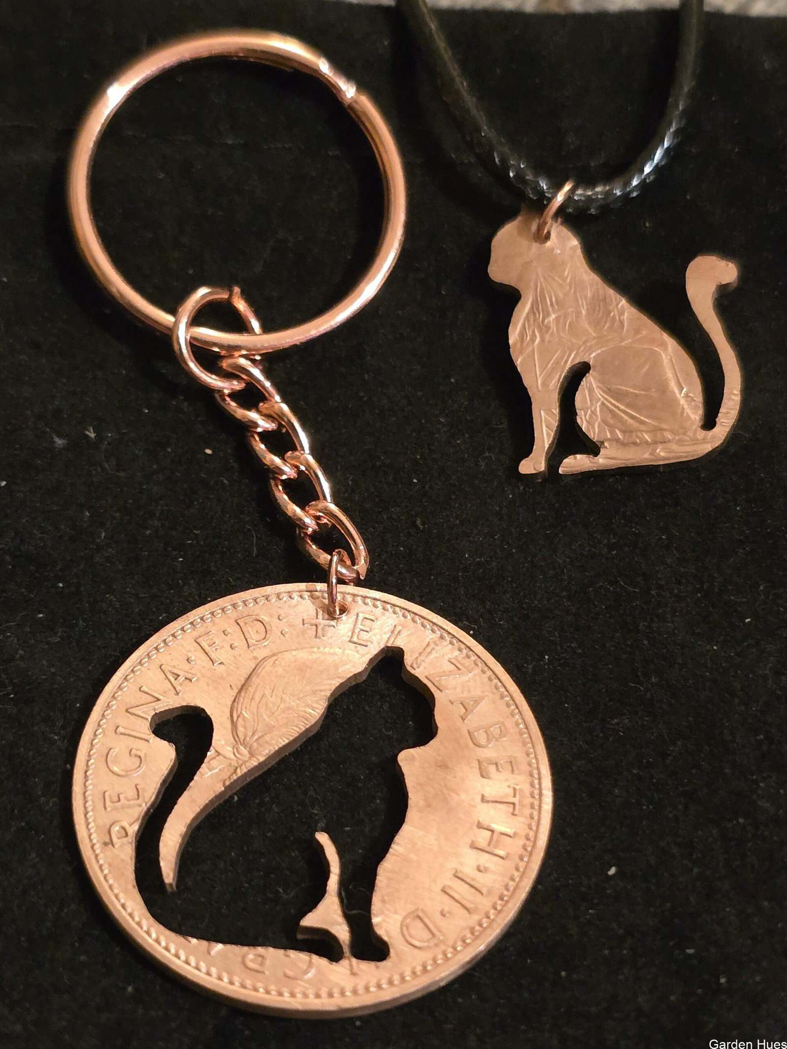Pre-Decimal 1p Coin Jewellery & Keyrings "Cat" - Image 3