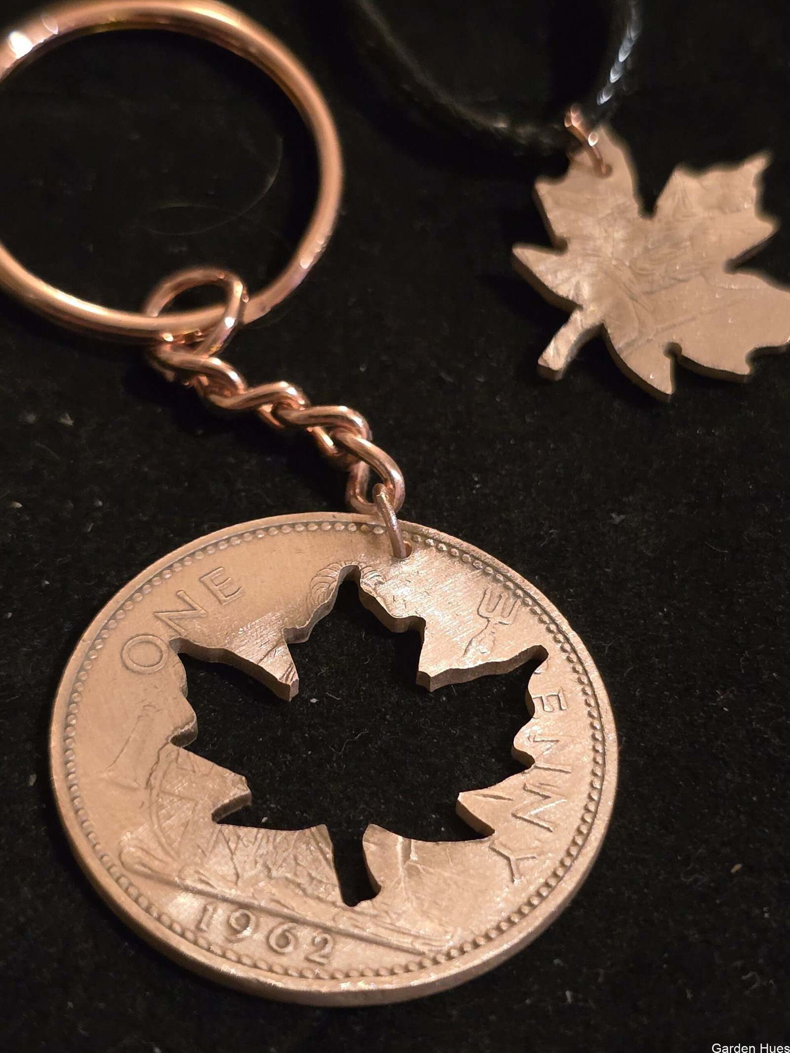 Pre-Decimal 1p Coin Jewellery & Keyrings "Maple leaf" - Image 3