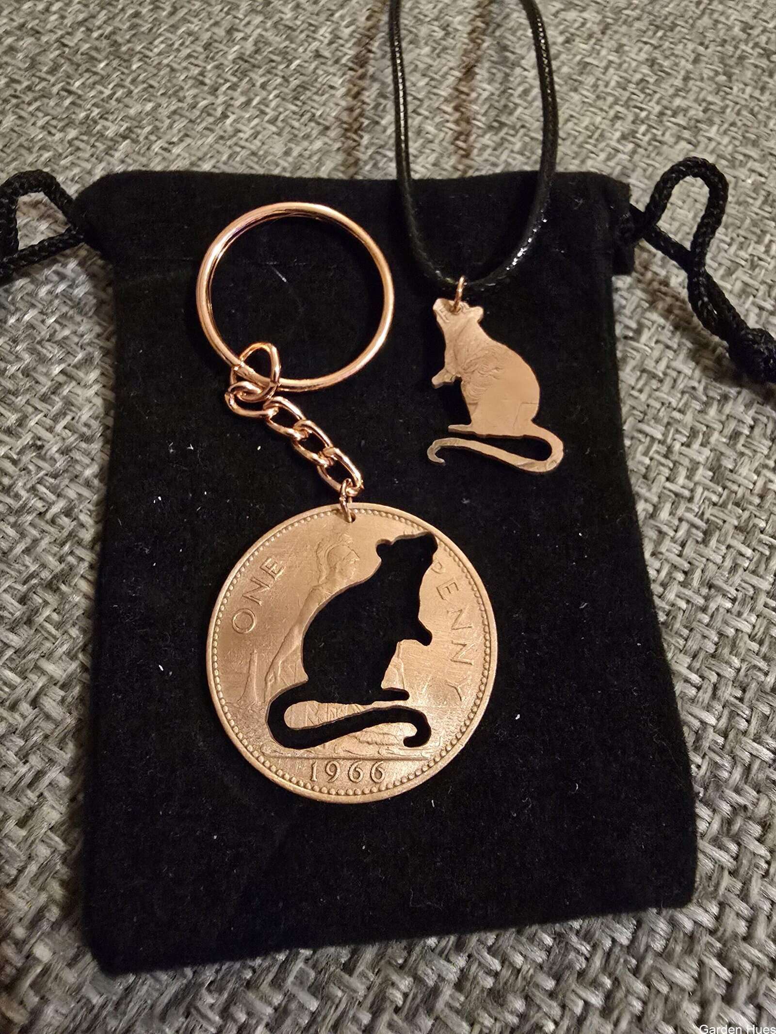 Pre-Decimal 1p Coin Jewellery & Keyrings "Rat" - Image 3