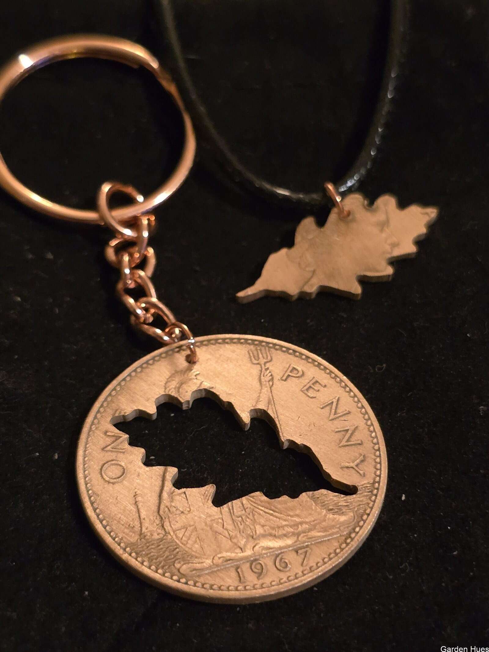 Pre-Decimal 1p Coin Jewellery & Keyrings "Oak leaf" - Image 3
