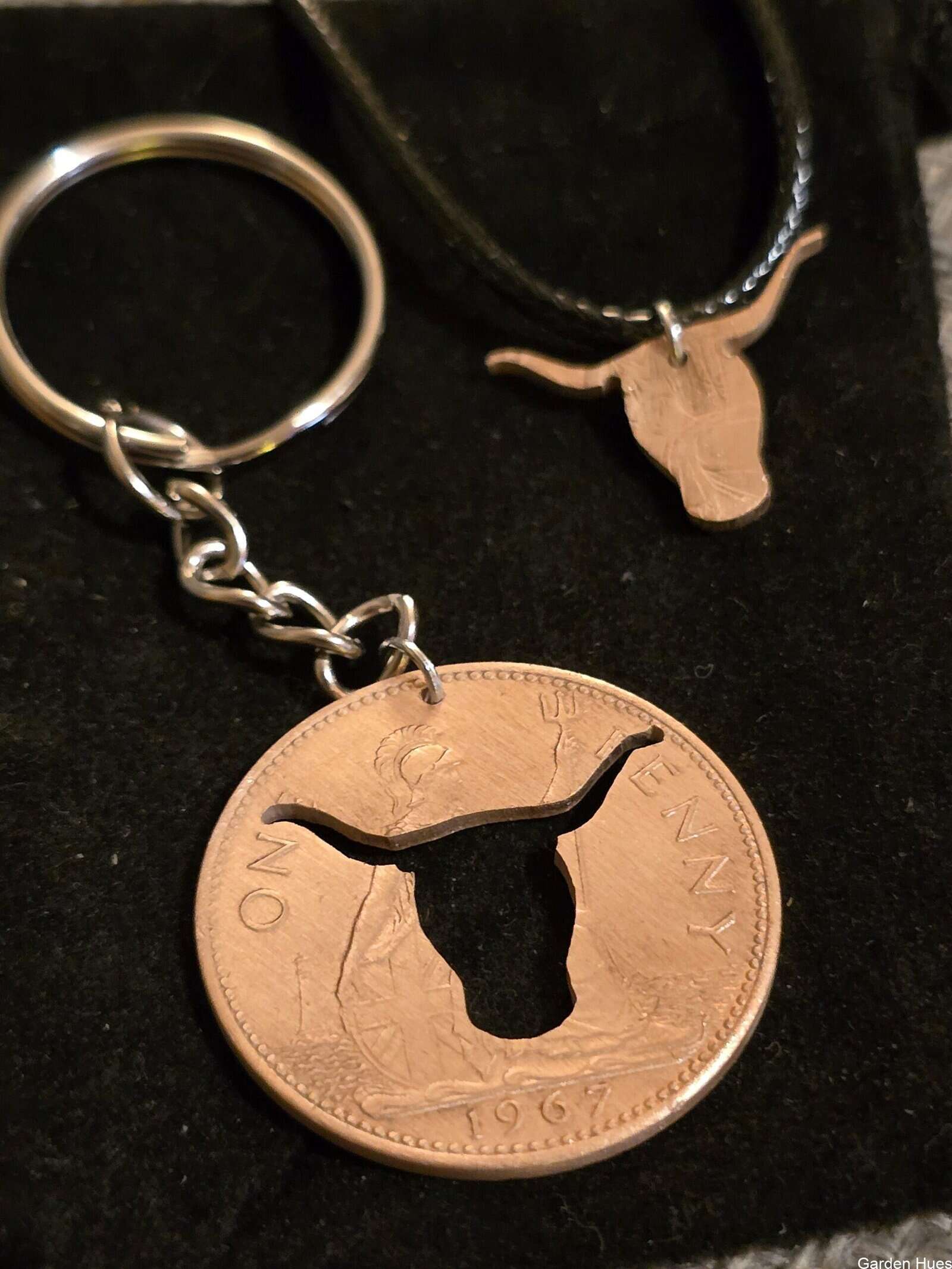 Pre-Decimal 1p Coin Jewellery & Keyrings "Bull" - Image 3