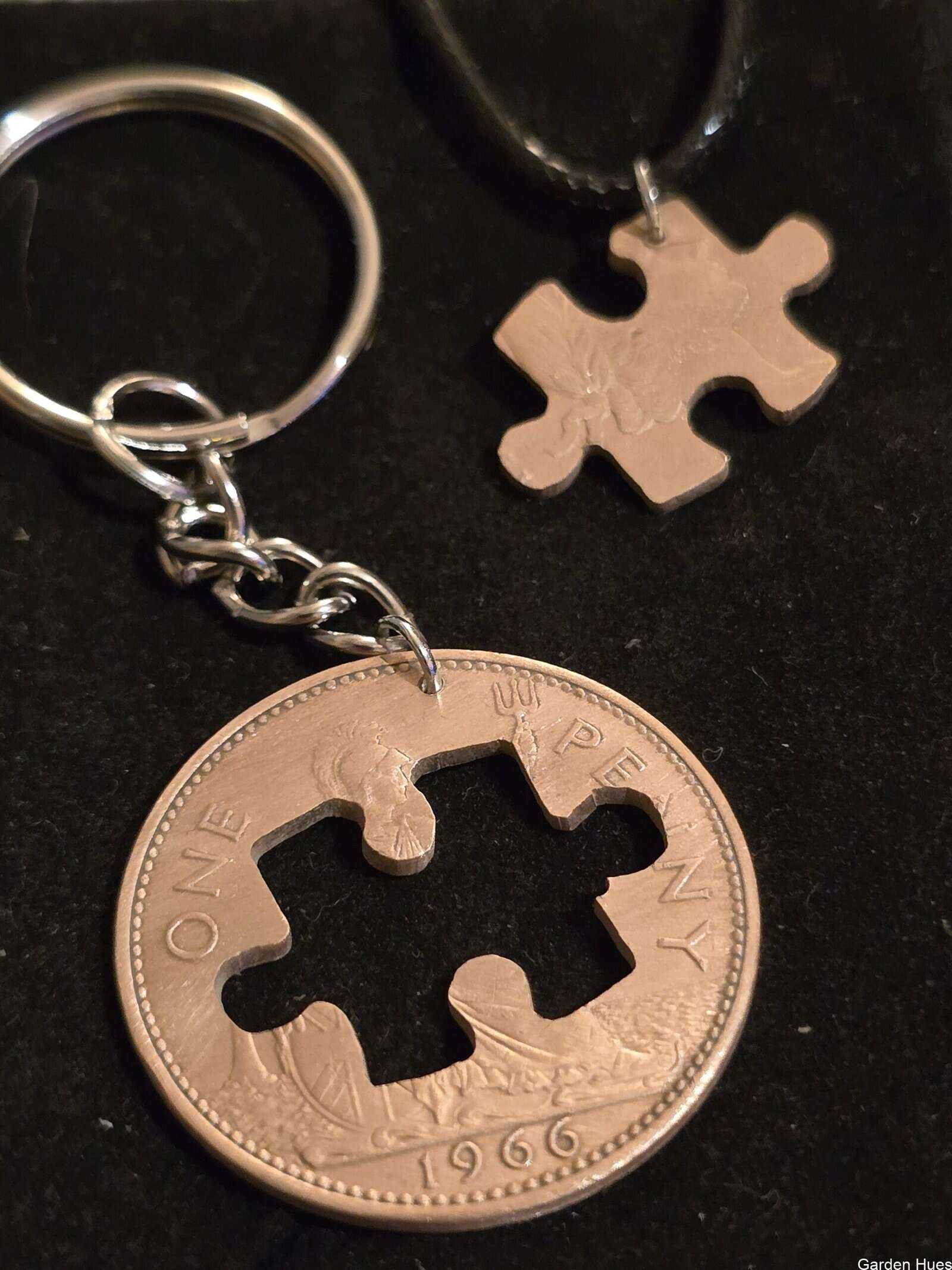 Pre-Decimal 1p Coin Jewellery & Keyrings "Jigsaw puzzle" - Image 3