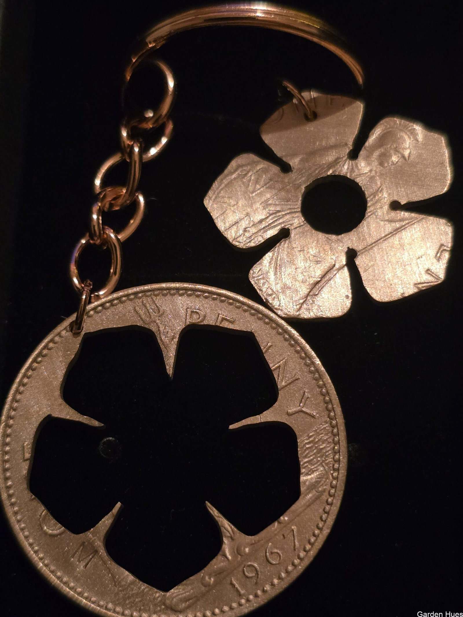 Pre-Decimal 1p Coin Jewellery & Keyring "Flower" - Image 3