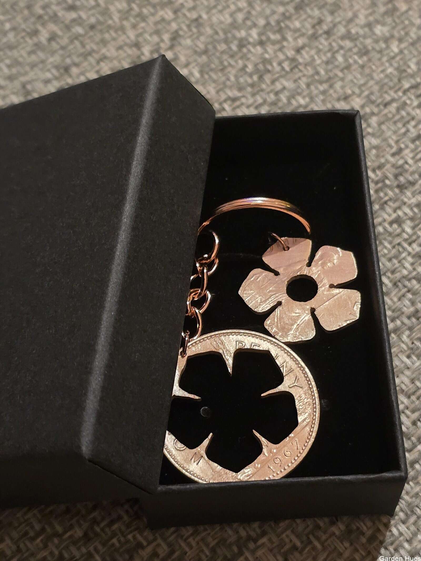 Pre-Decimal 1p Coin Jewellery & Keyring "Flower" - Image 2