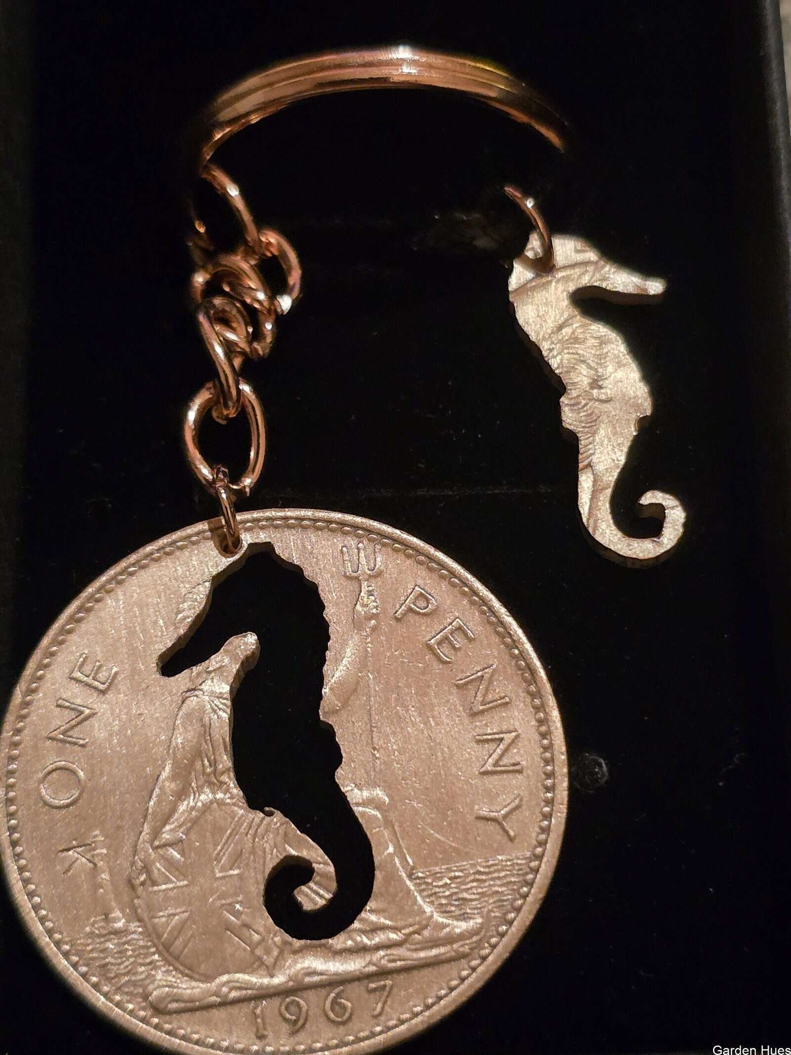 Pre-Decimal 1p Coin Jewellery & Keyrings "Sea Horse" - Image 3