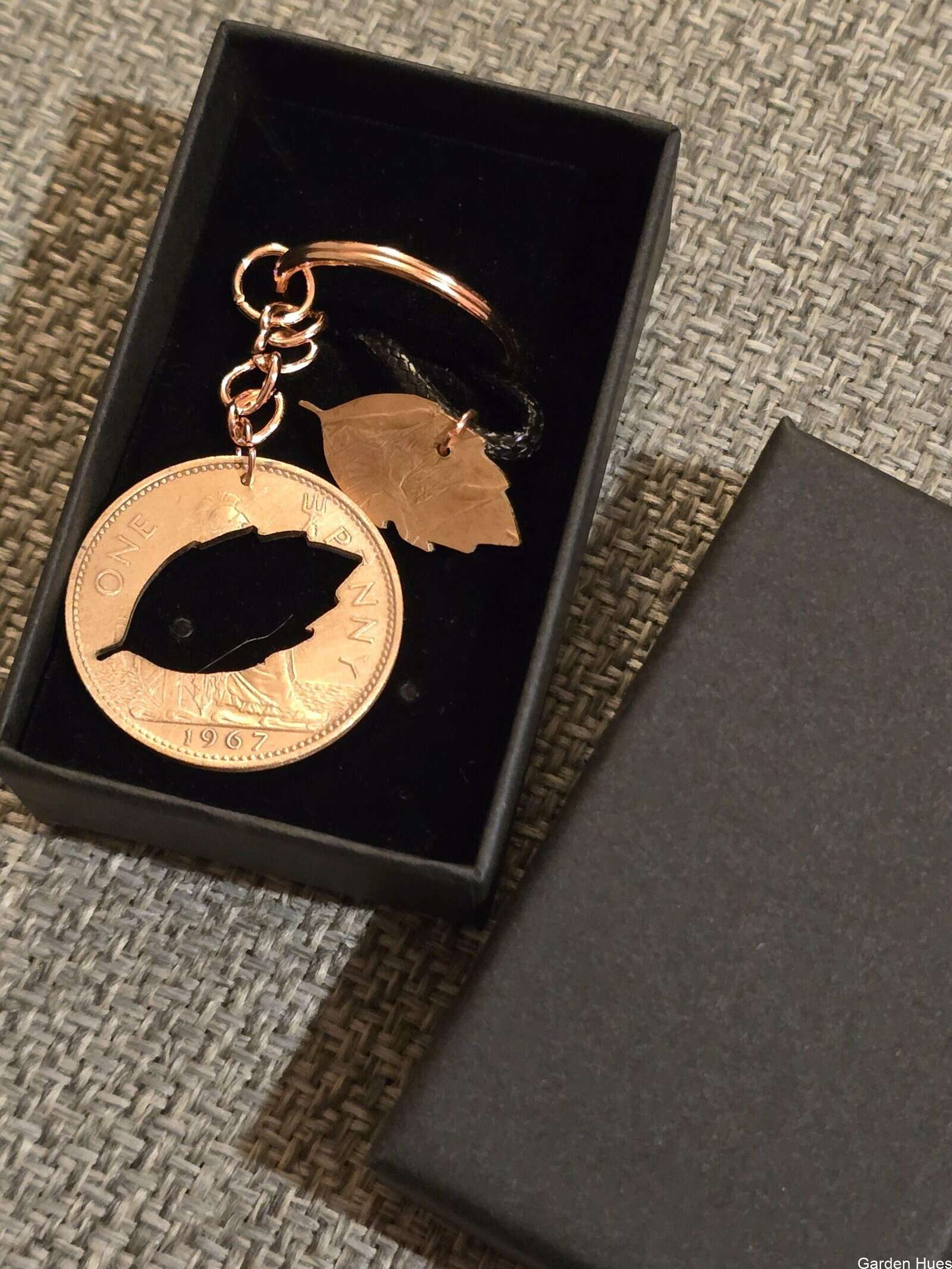 Pre-Decimal 1p Coin Jewellery & Keyrings "Leaf" - Image 2