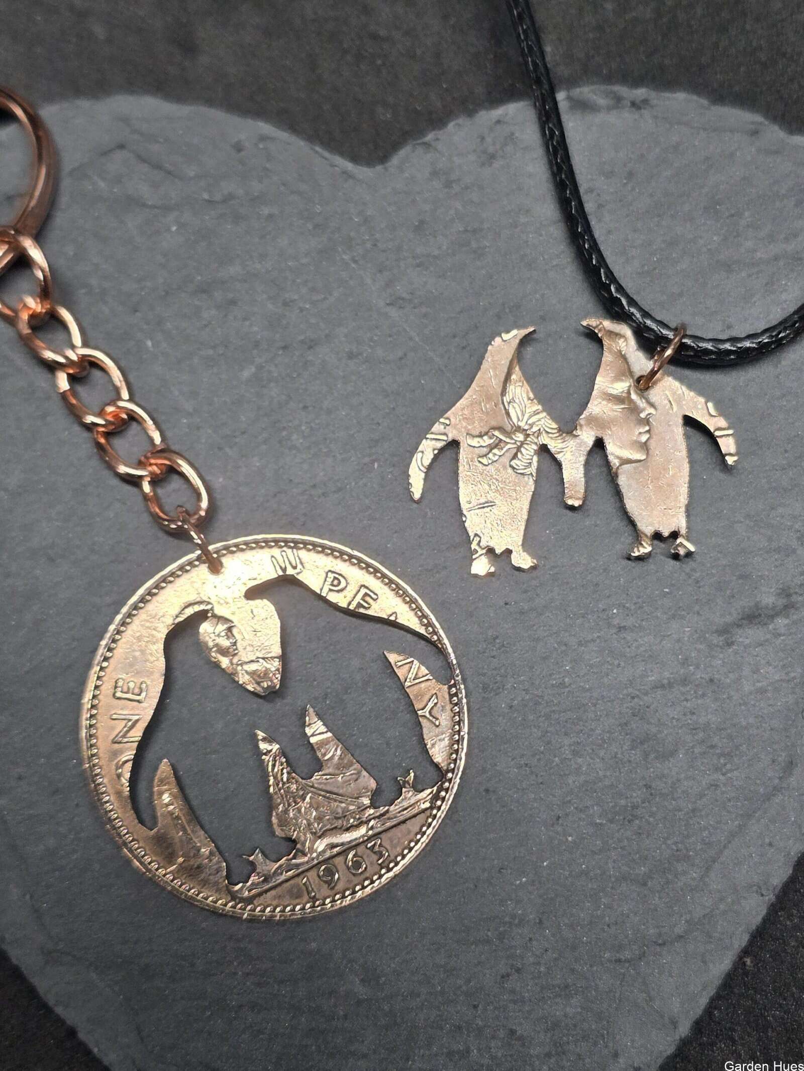 Pre-Decimal 1p Coin Jewellery & Keyrings "Penguin" - Image 3