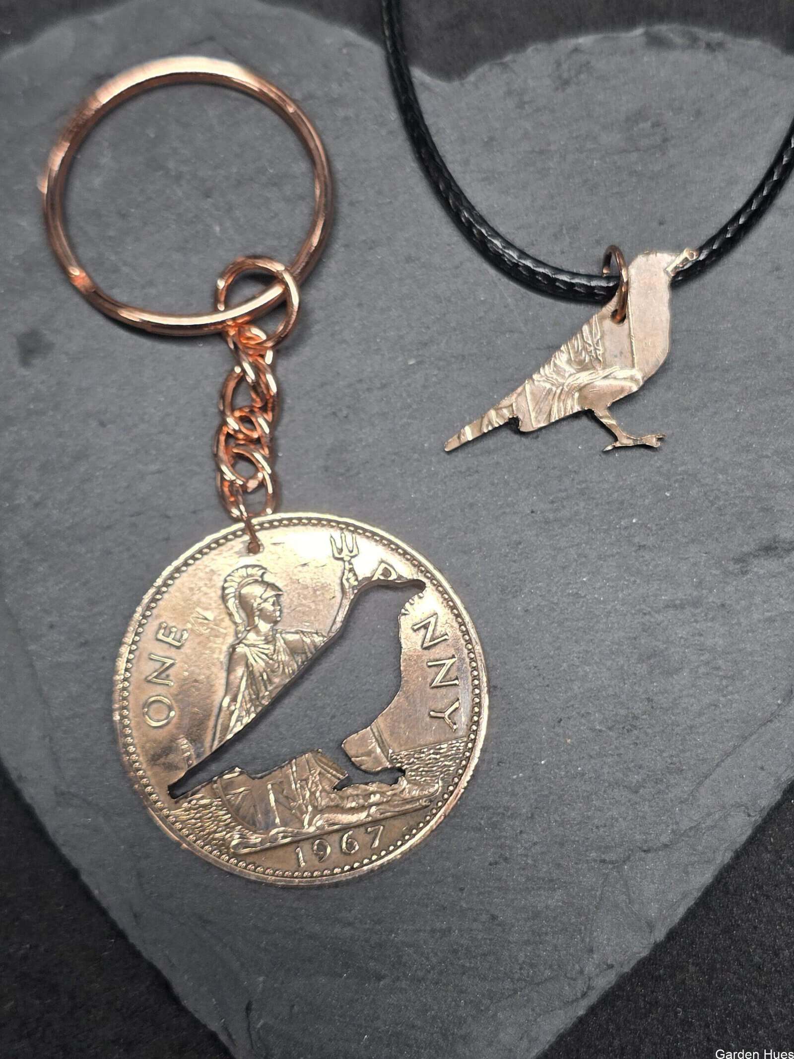 Pre-Decimal 1p Coin Jewellery & Keyrings "Bird" - Image 3