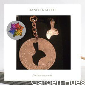Pre-Decimal 1p Coin Jewellery & Keyrings "Rabbit"