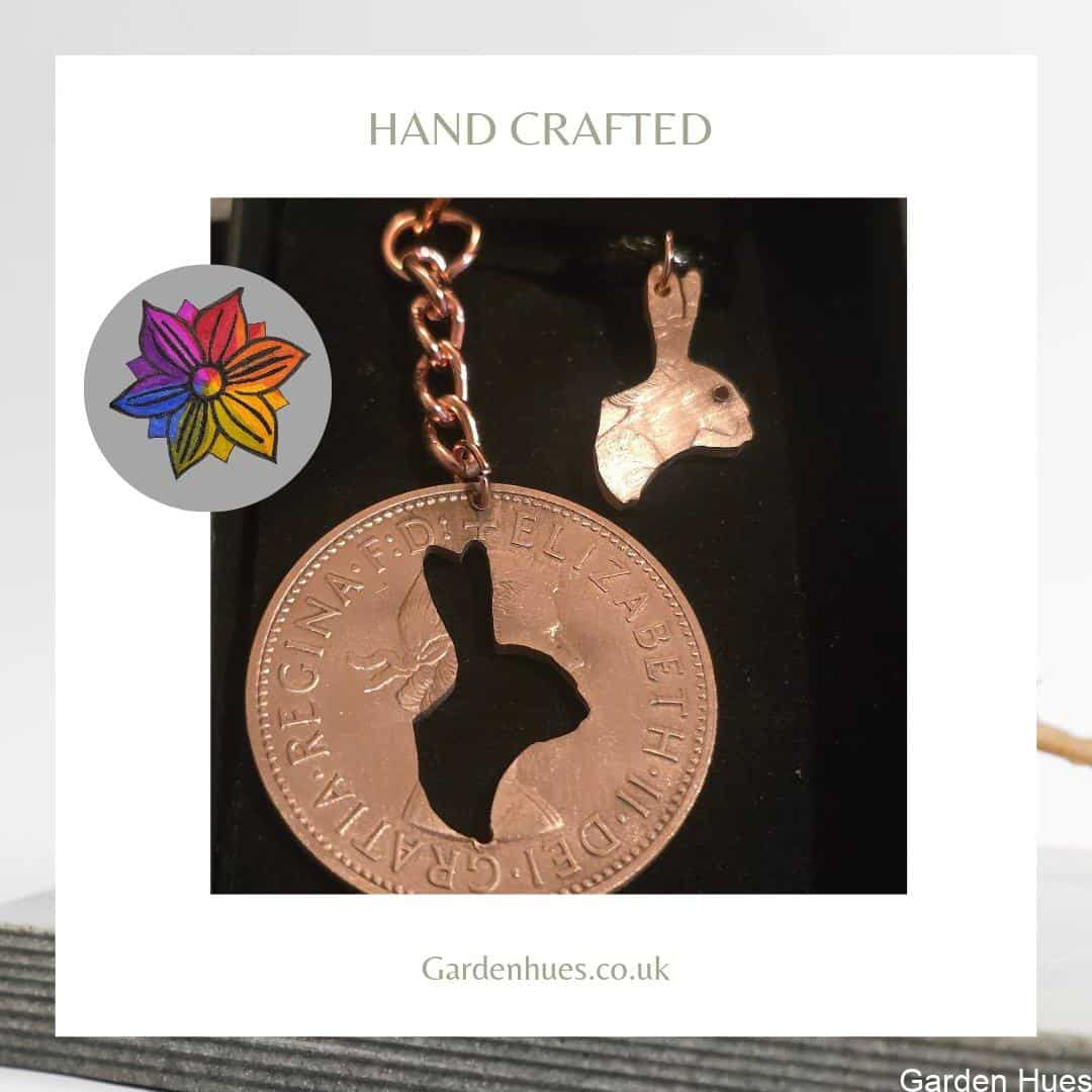Pre-Decimal 1p Coin Jewellery & Keyrings "Rabbit"