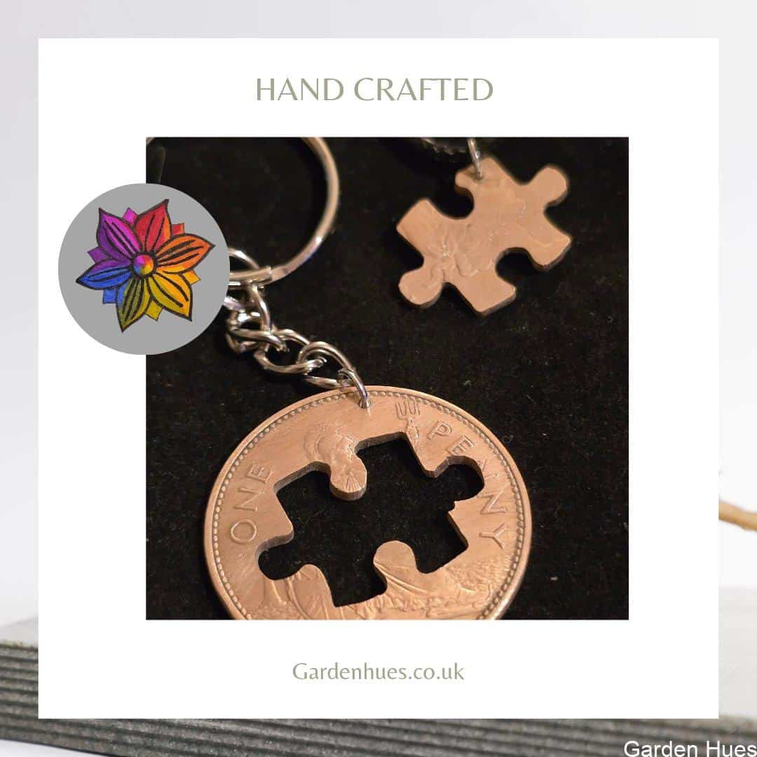 Pre-Decimal 1p Coin Jewellery & Keyrings "Jigsaw puzzle"