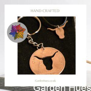 Pre-Decimal 1p Coin Jewellery & Keyrings "Bull"