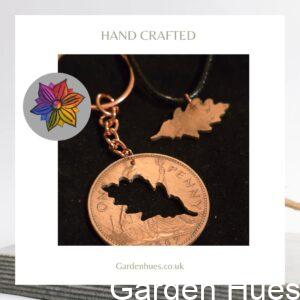 Pre-Decimal 1p Coin Jewellery & Keyrings "Oak leaf"