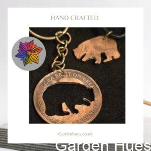 Pre-Decimal 1p Coin Jewellery & Keyrings "Bear"
