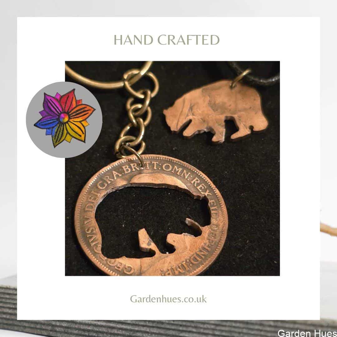 Pre-Decimal 1p Coin Jewellery & Keyrings "Bear"