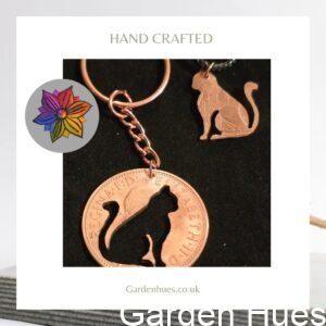 Pre-Decimal 1p Coin Jewellery & Keyrings "Cat"