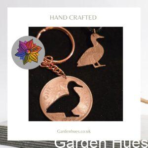 Pre-Decimal 1p Coin Jewellery & Keyrings "Duck"