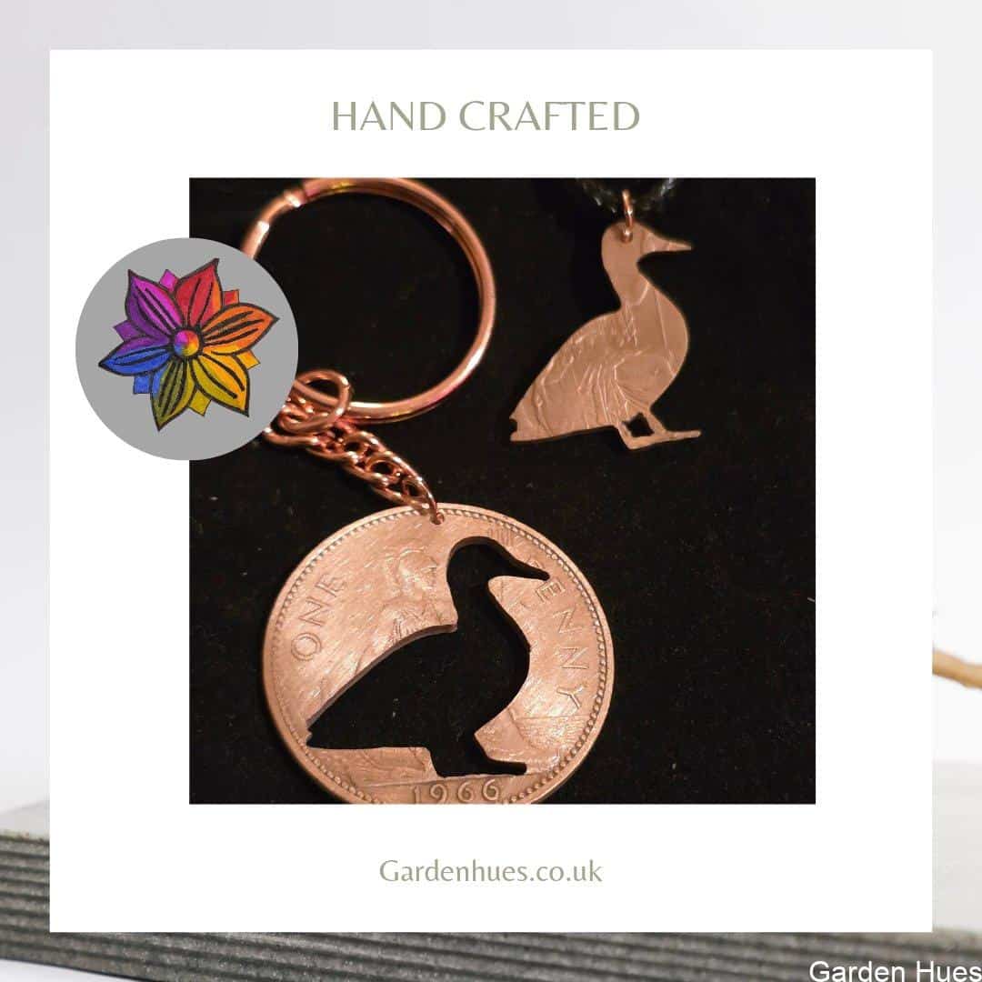 Pre-Decimal 1p Coin Jewellery & Keyrings "Duck"