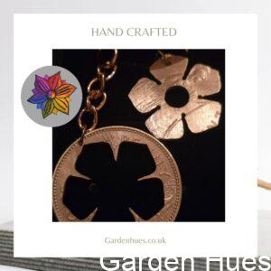 Pre-Decimal 1p Coin Jewellery & Keyring "Flower"
