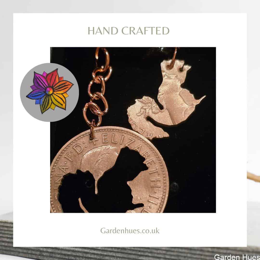 Pre-Decimal 1p Coin Jewellery & Keyrings "Squirrel"