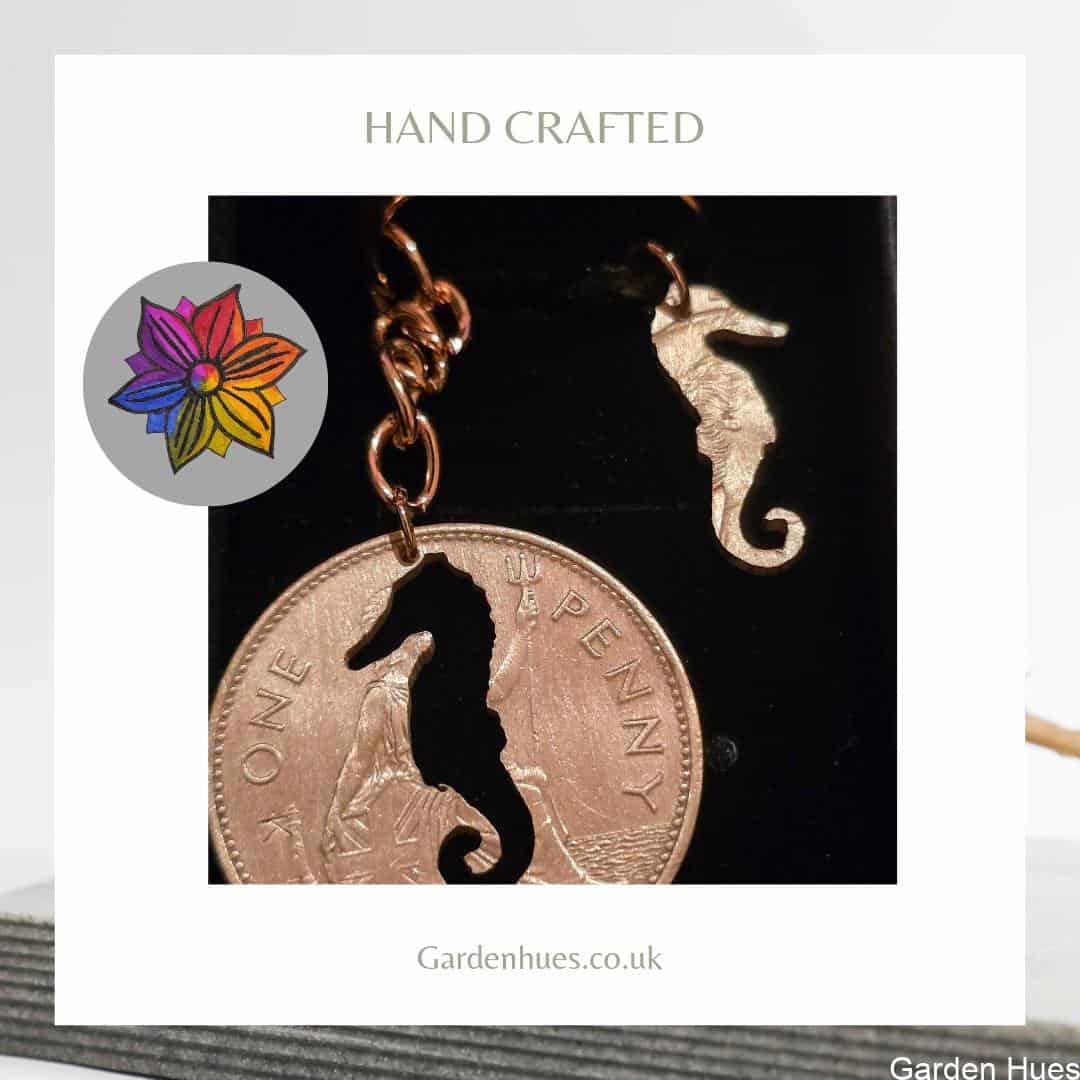 Pre-Decimal 1p Coin Jewellery & Keyrings "Sea Horse"