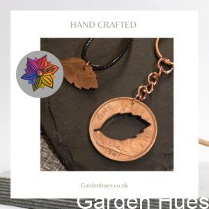 Pre-Decimal 1p Coin Jewellery & Keyrings "Leaf"