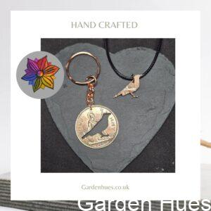 Pre-Decimal 1p Coin Jewellery & Keyrings "Bird"