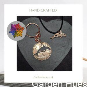 Pre-Decimal 1p Coin Jewellery & Keyrings "Killer whale"