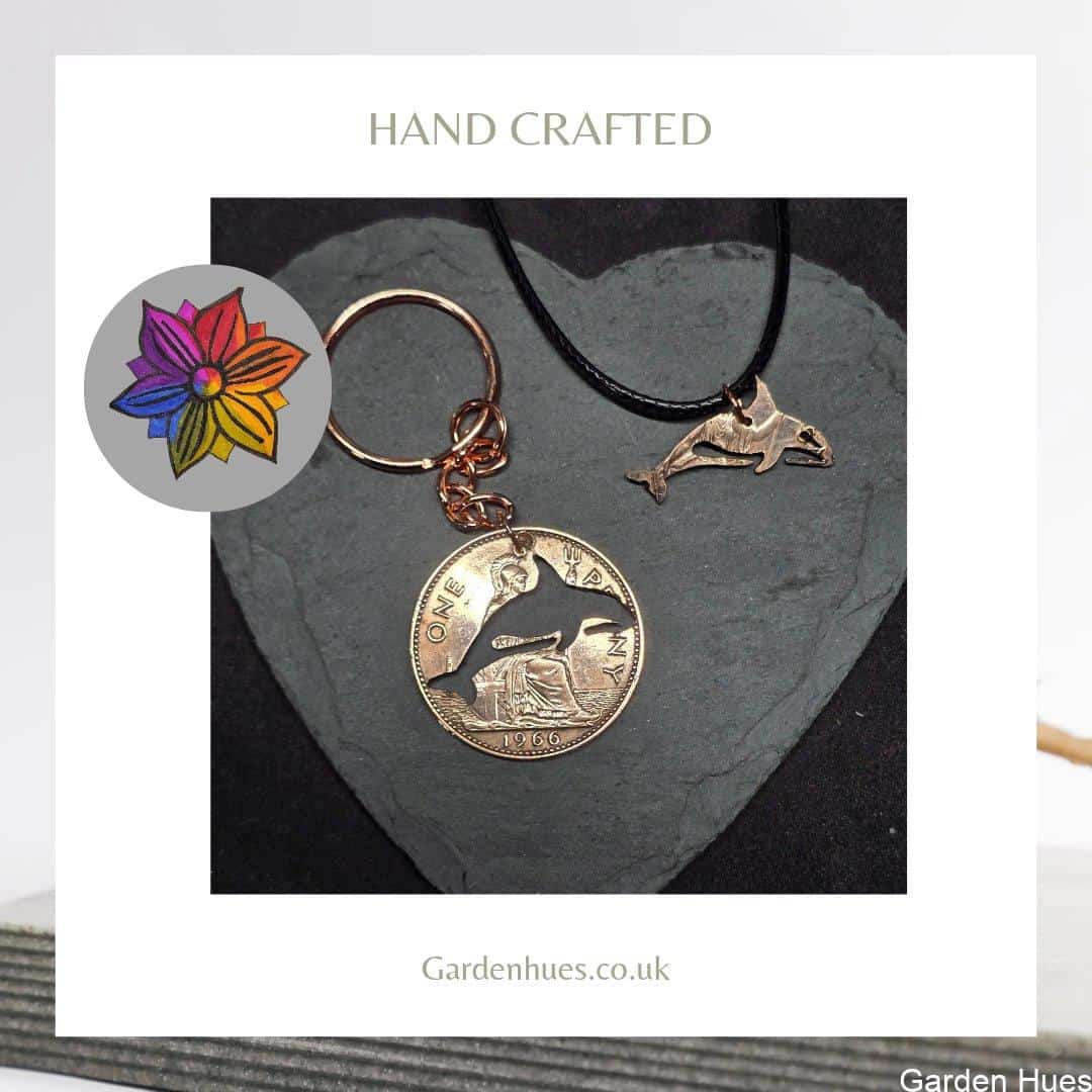 Pre-Decimal 1p Coin Jewellery & Keyrings "Killer whale"