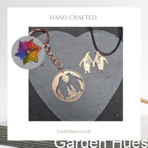 Pre-Decimal 1p Coin Jewellery & Keyrings "Penguin"